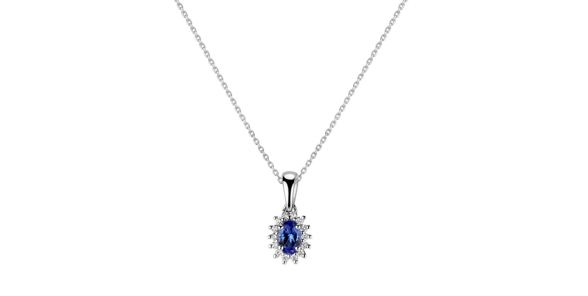 Diamond pendant with Tanzanite Princess Sparkle