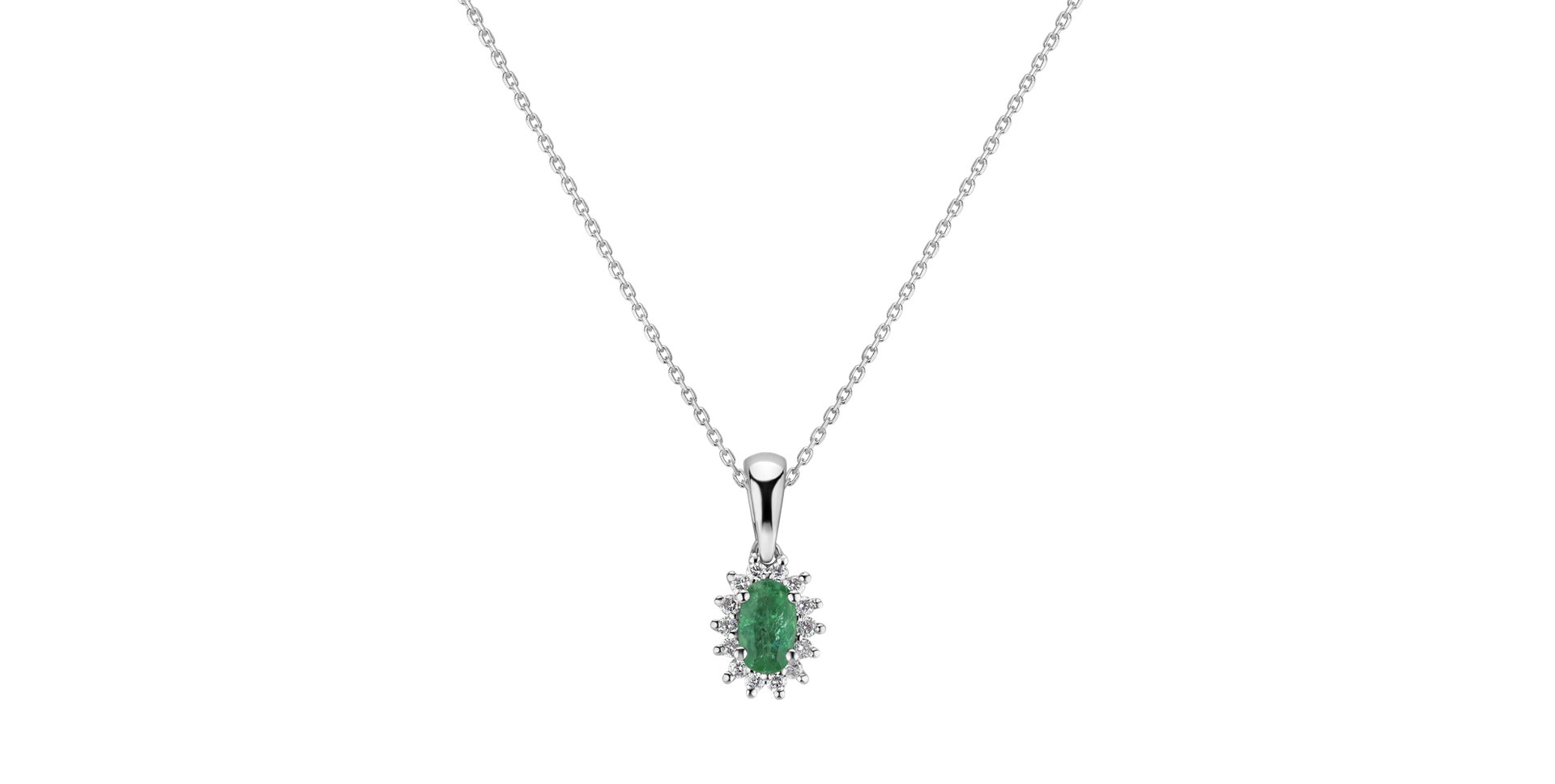 Diamond pendant with Emerald Princess Sparkle