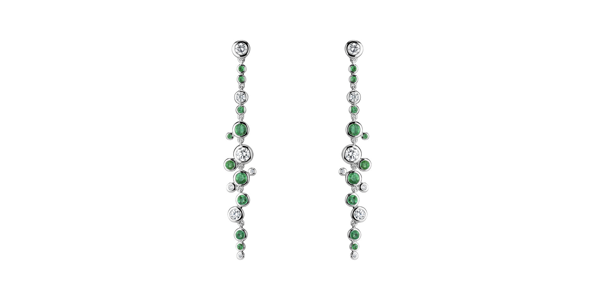 Diamond earrings and Emerald Heaven Waterfall