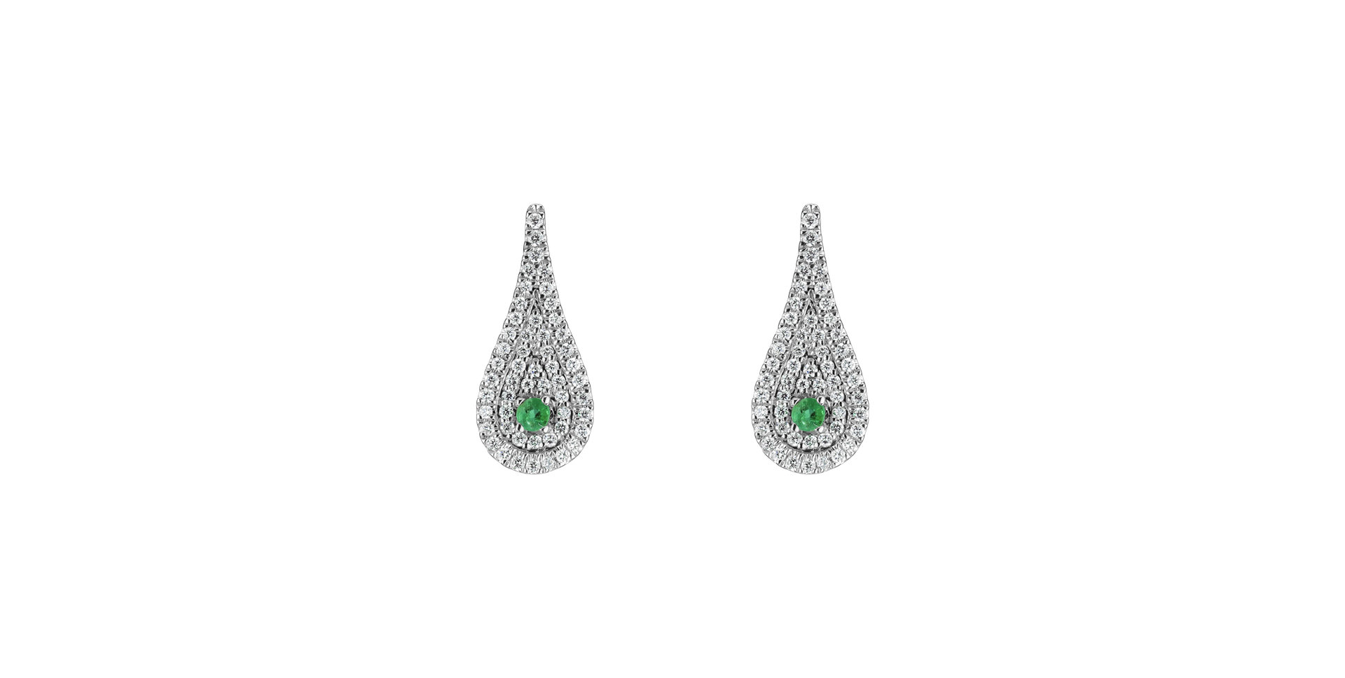 Diamond earrings with Emerald Tears of Joy
