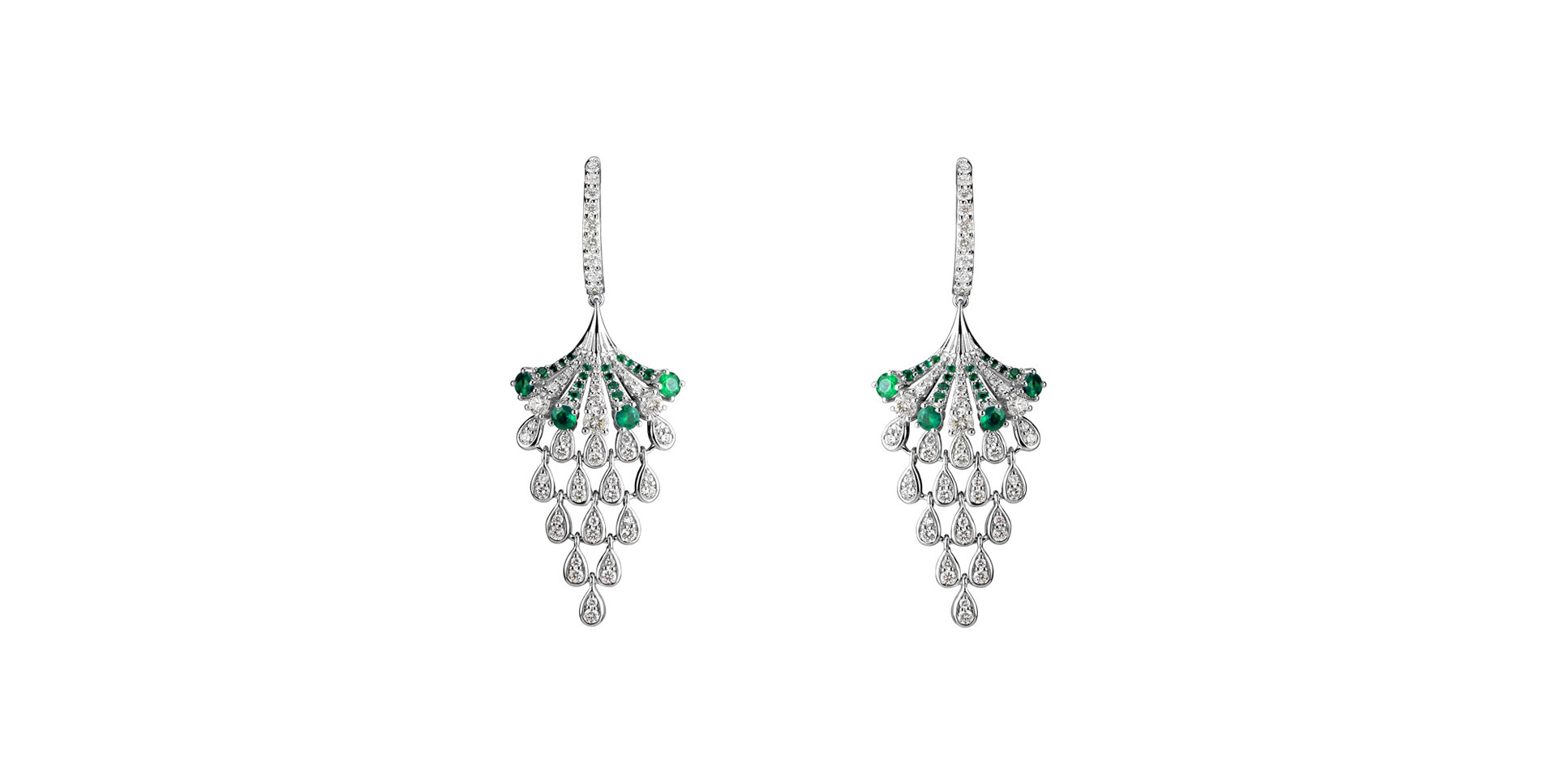 Diamond earrings and Emerald Royal Mesh