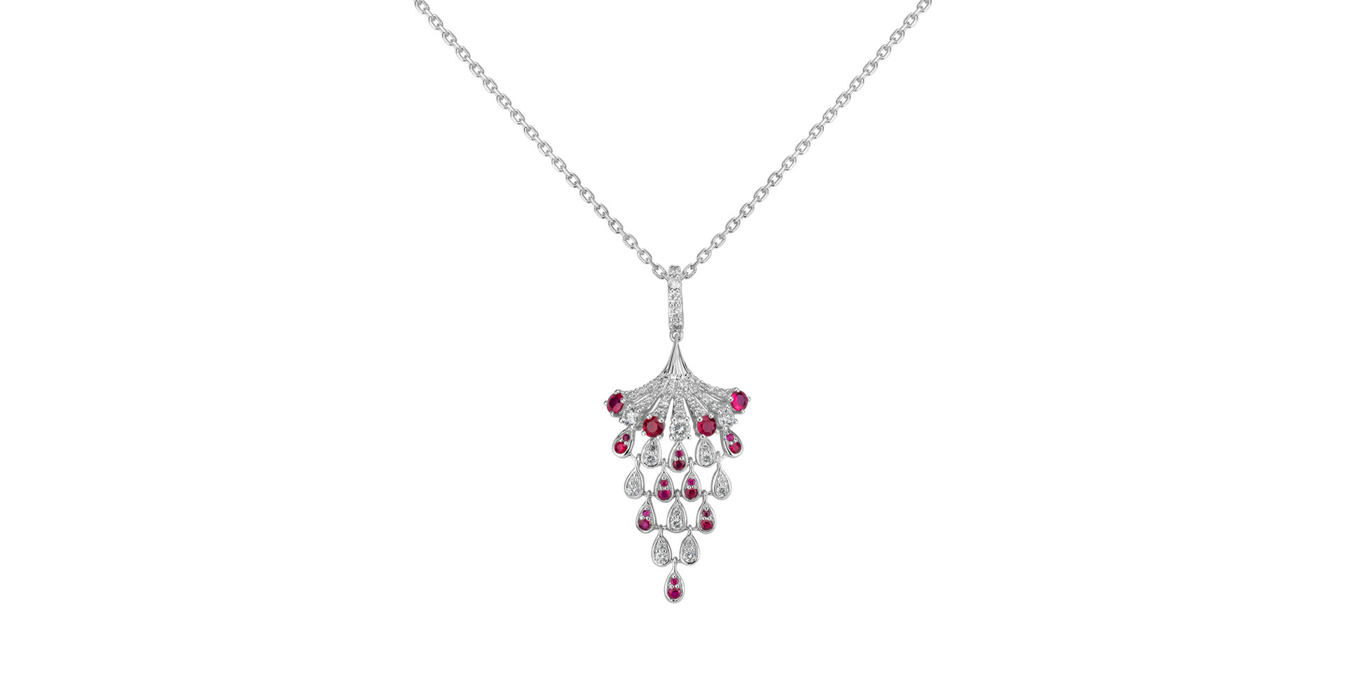 Diamond pendant with Ruby Royal Mesh