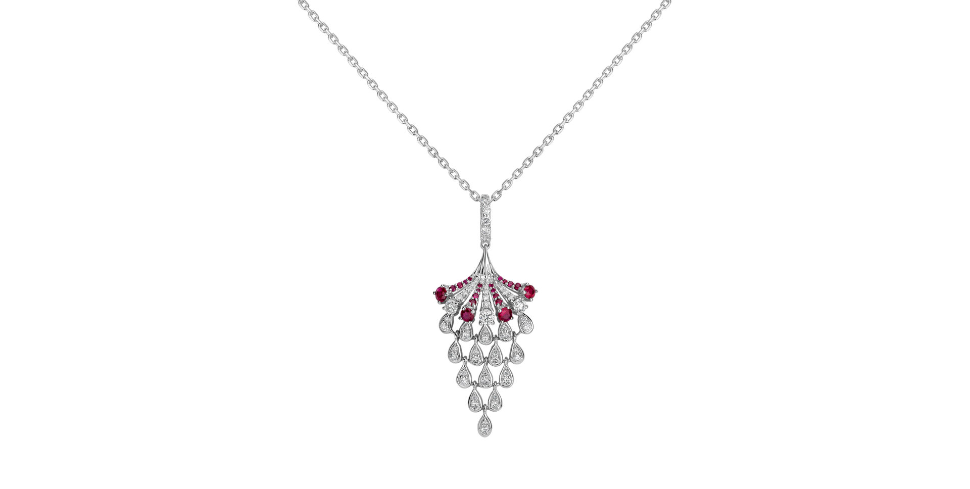 Diamond pendant with Ruby Royal Mesh
