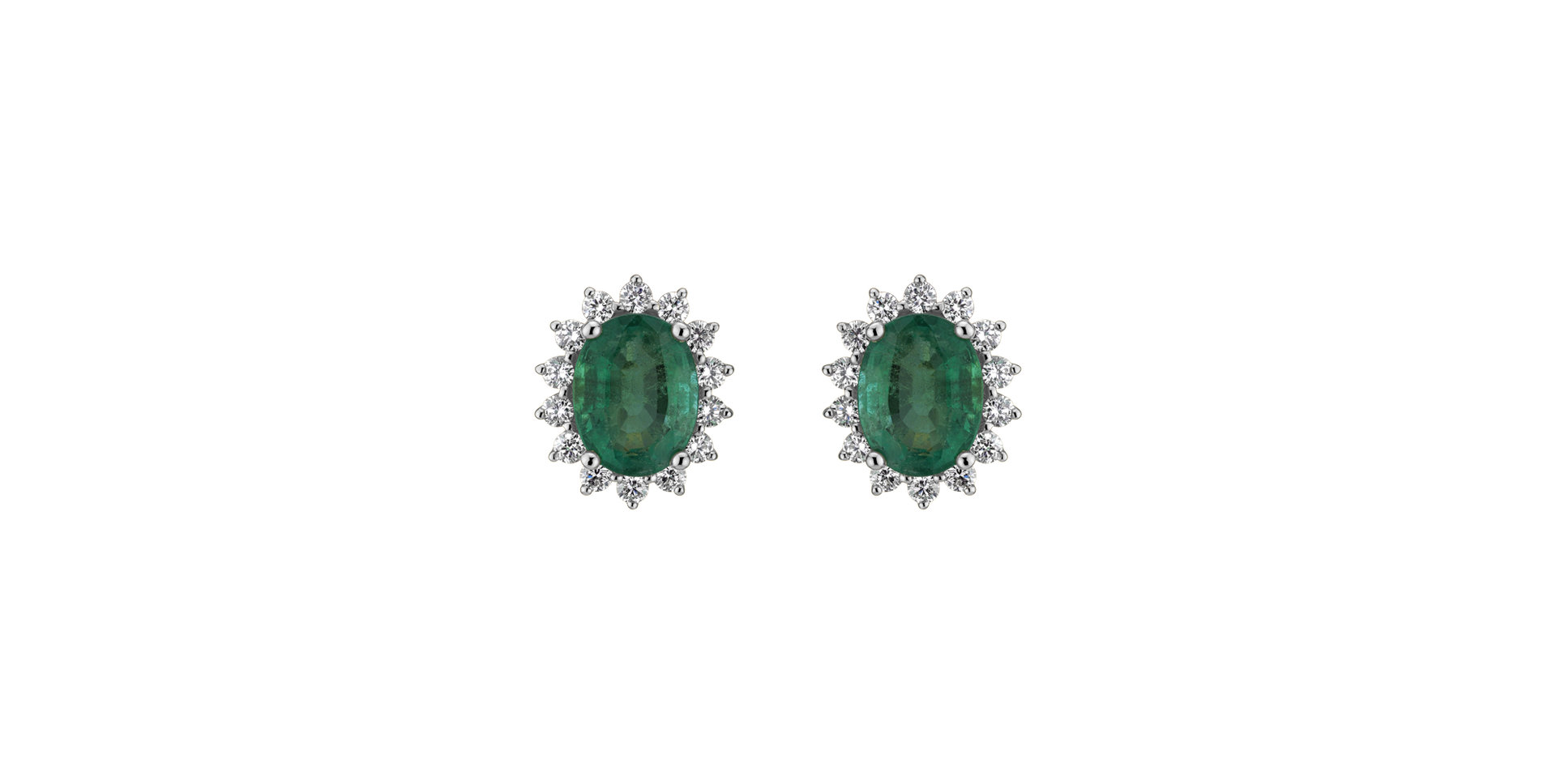 Diamond earrings with Emerald Princess Sparkle