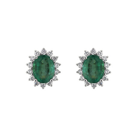 Diamond earrings with Emerald Princess Sparkle
