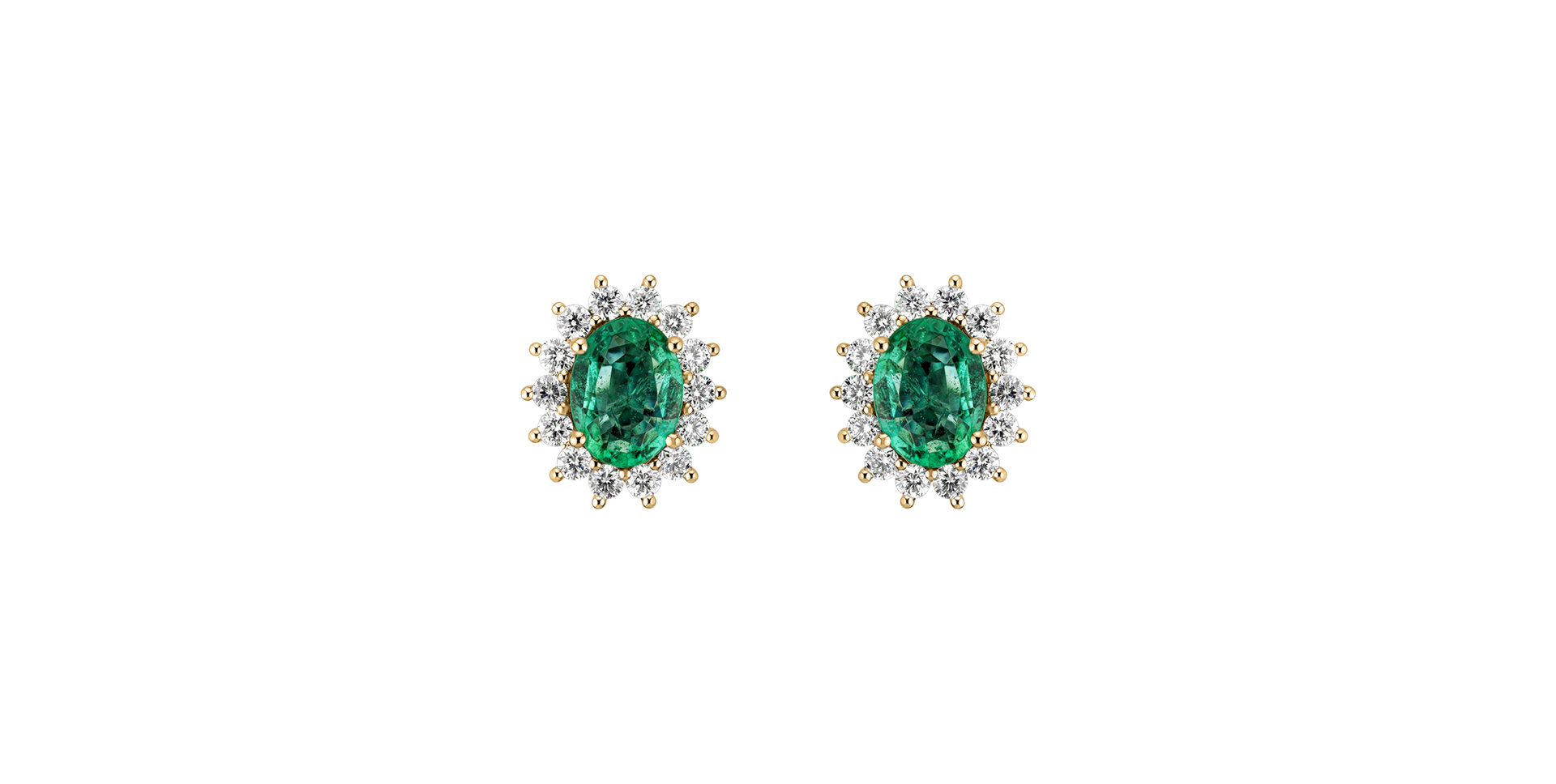 Diamond earrings with Emerald Princess Sparkle