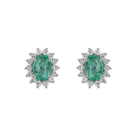 Diamond earrings with Emerald Princess Sparkle