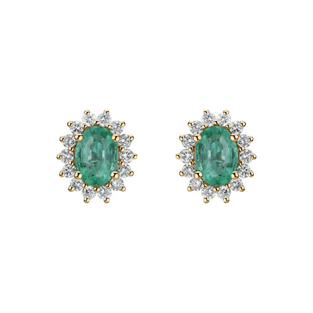 Diamond earrings with Emerald Princess Sparkle