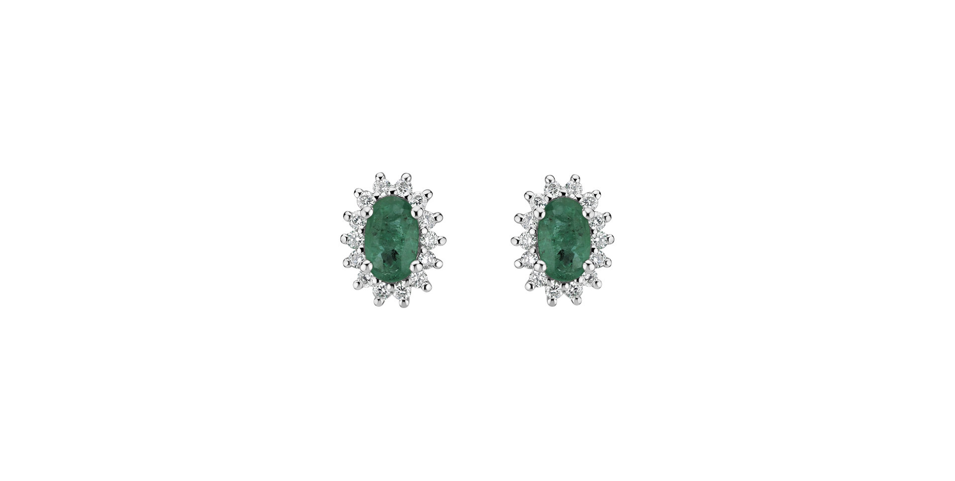 Diamond earrings with Emerald Princess Sparkle