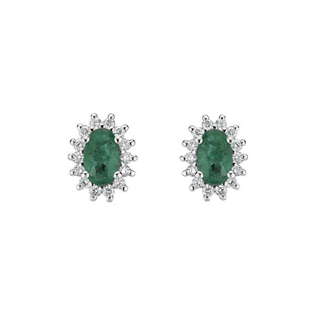 Diamond earrings with Emerald Princess Sparkle