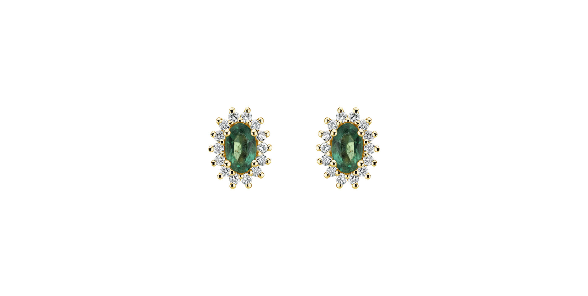 Diamond earrings with Emerald Princess Sparkle
