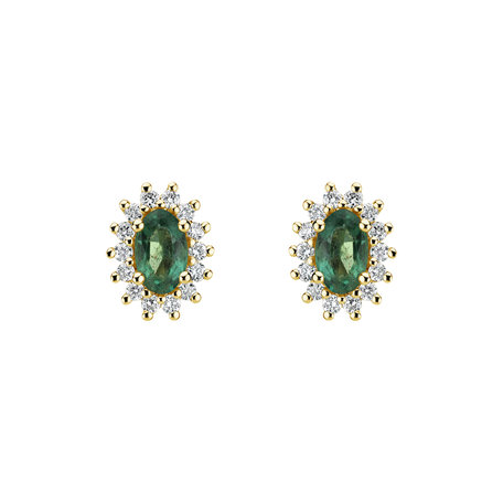 Diamond earrings with Emerald Princess Sparkle