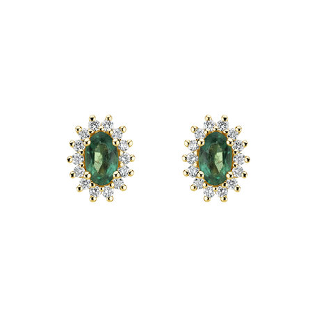 Diamond earrings with Emerald Princess Sparkle