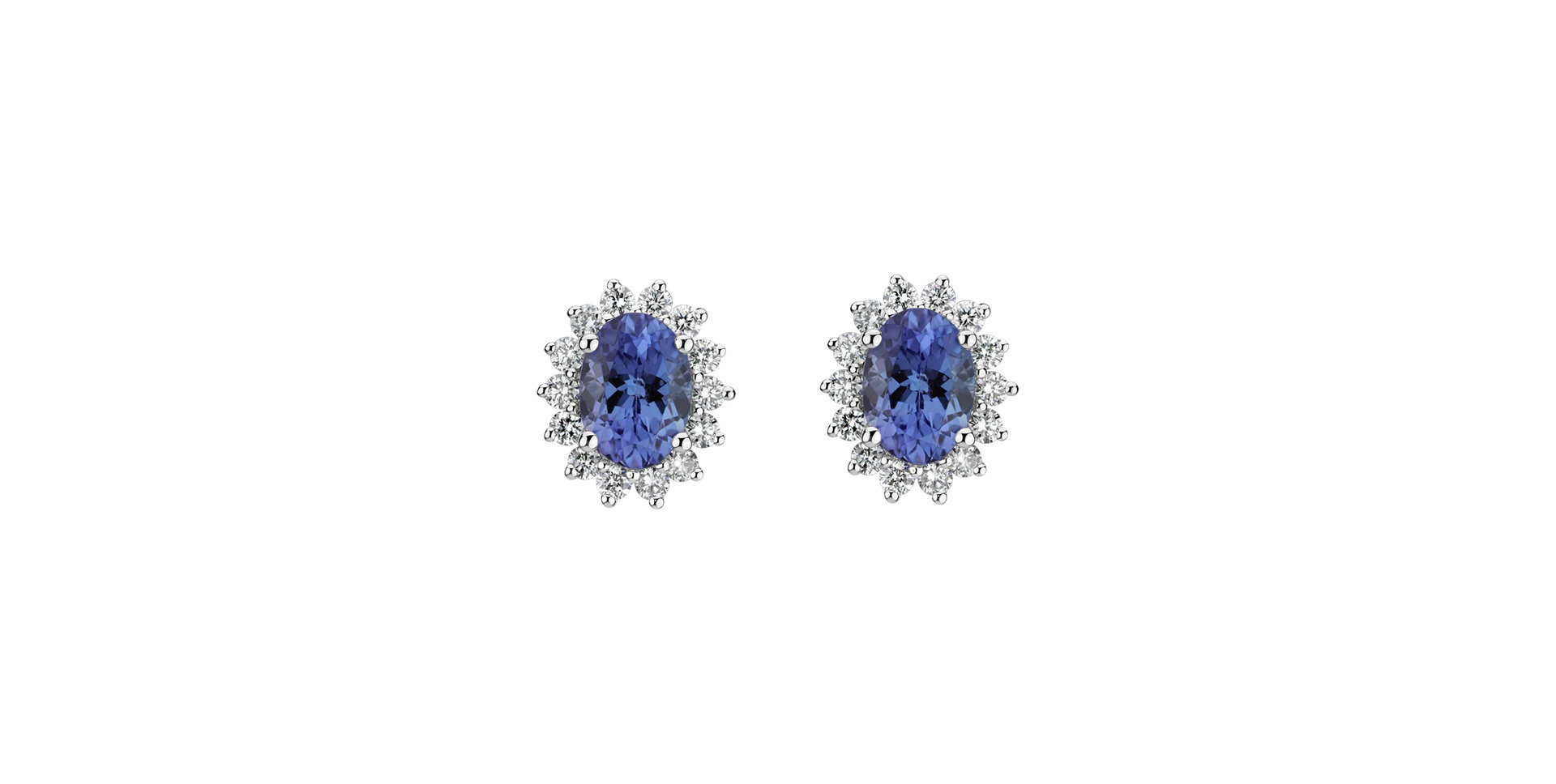 Diamond earrings with Tanzanite Princess