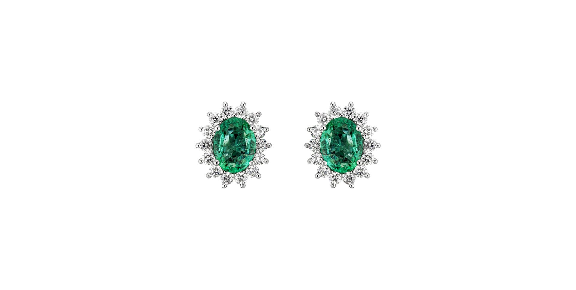 Diamond earrings with Emerald Princess