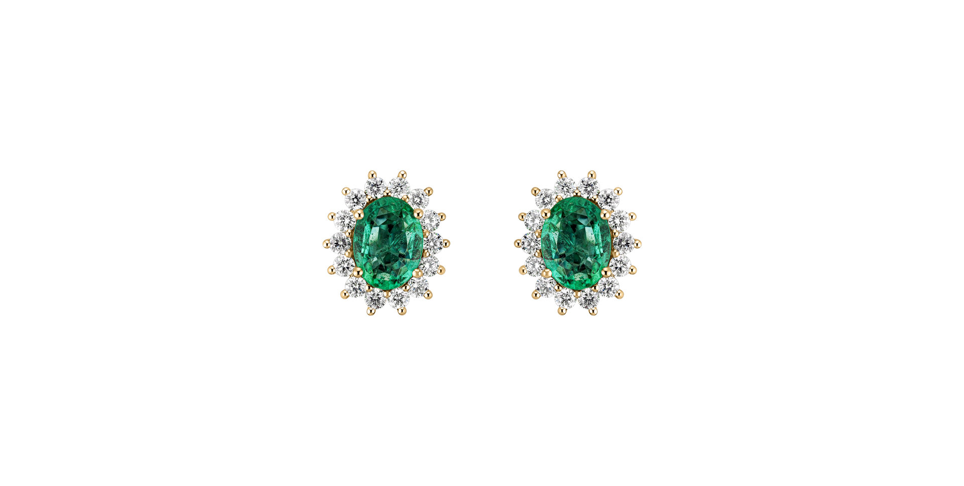 Diamond earrings with Emerald Princess