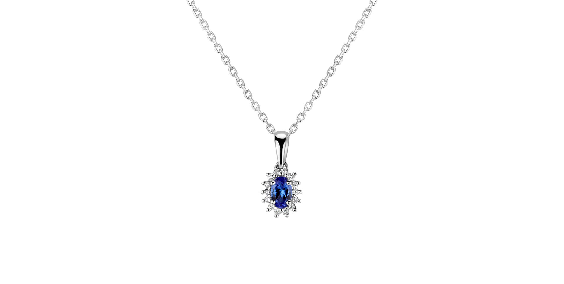Diamond pendant with Tanzanite Princess
