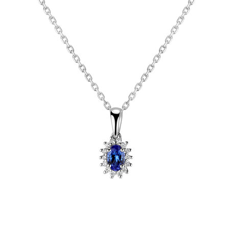 Diamond pendant with Tanzanite Princess