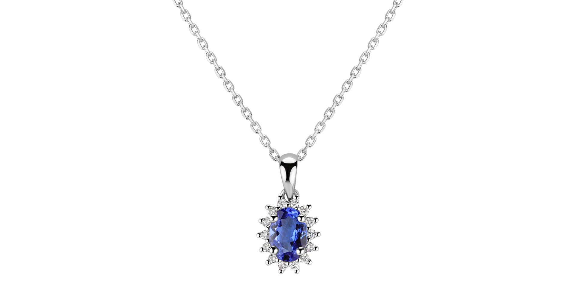 Diamond pendant with Tanzanite Princess