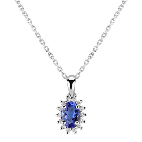 Diamond pendant with Tanzanite Princess