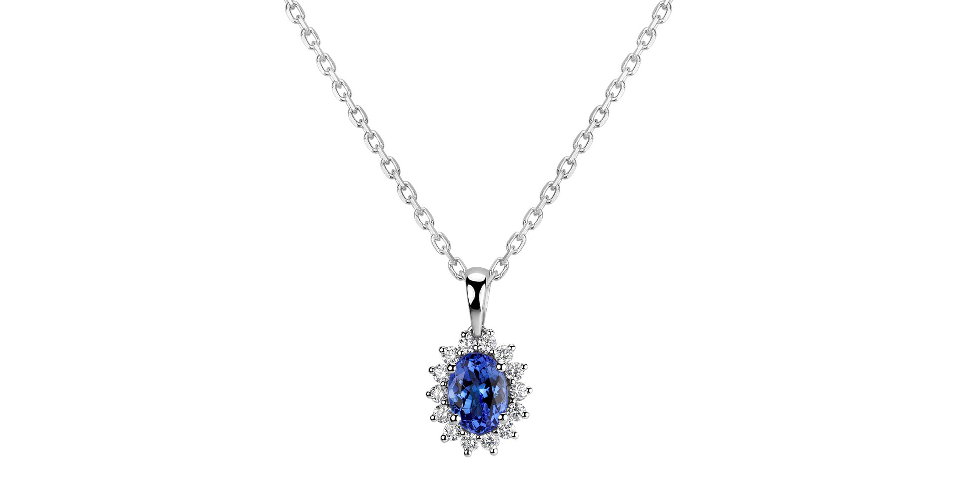 Diamond pendant with Tanzanite Princess