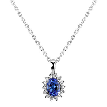 Diamond pendant with Tanzanite Princess
