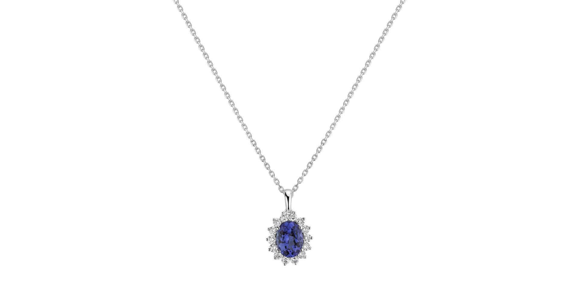 Diamond pendant with Tanzanite Princess