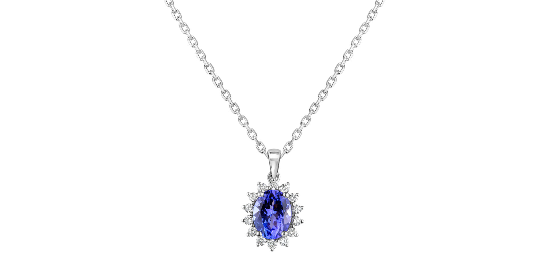 Diamond pendant with Tanzanite Princess