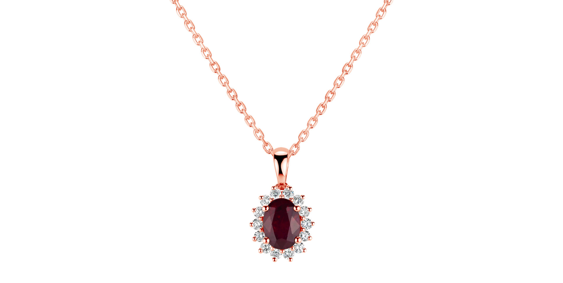 Diamond pendant with Ruby Princess
