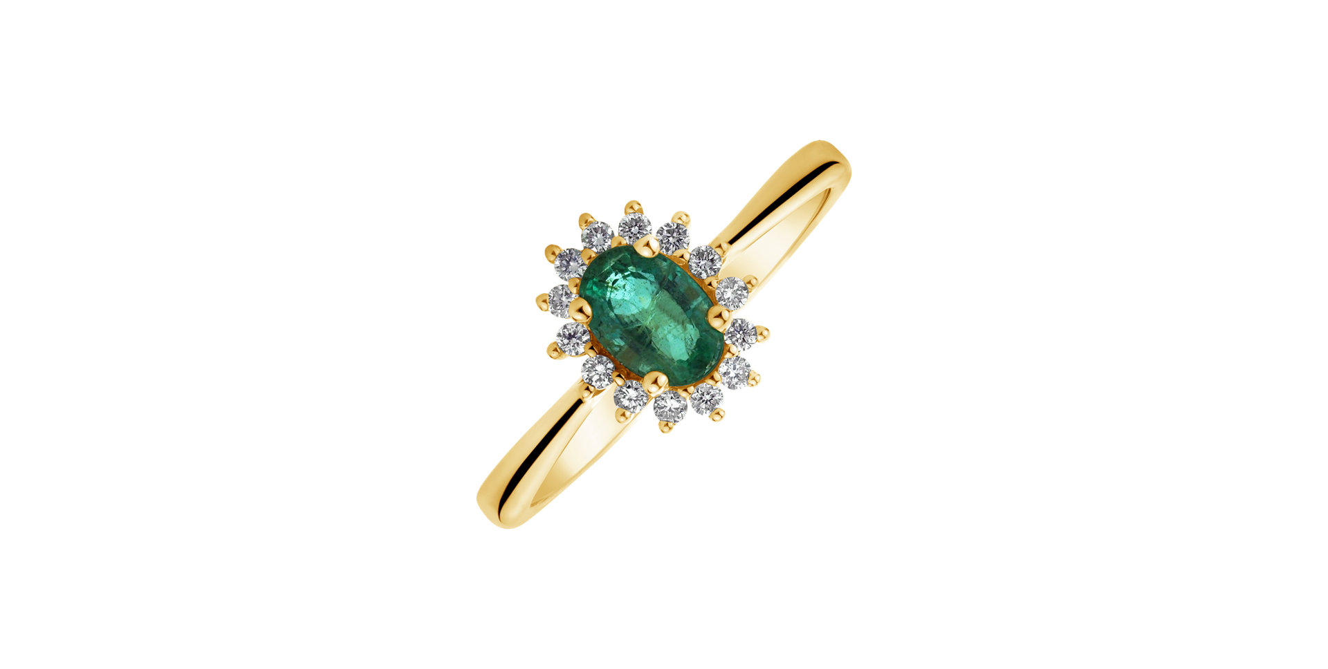 Diamond ring with Emerald Princess Sparkle