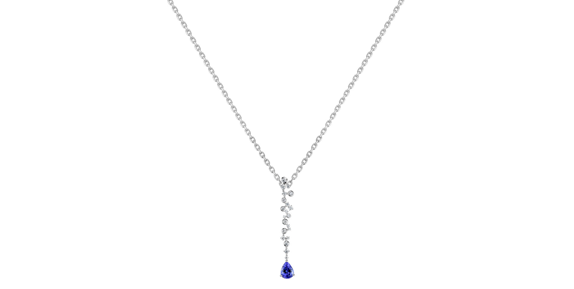 Diamond pendant with Tanzanite Tanzania Waterfall