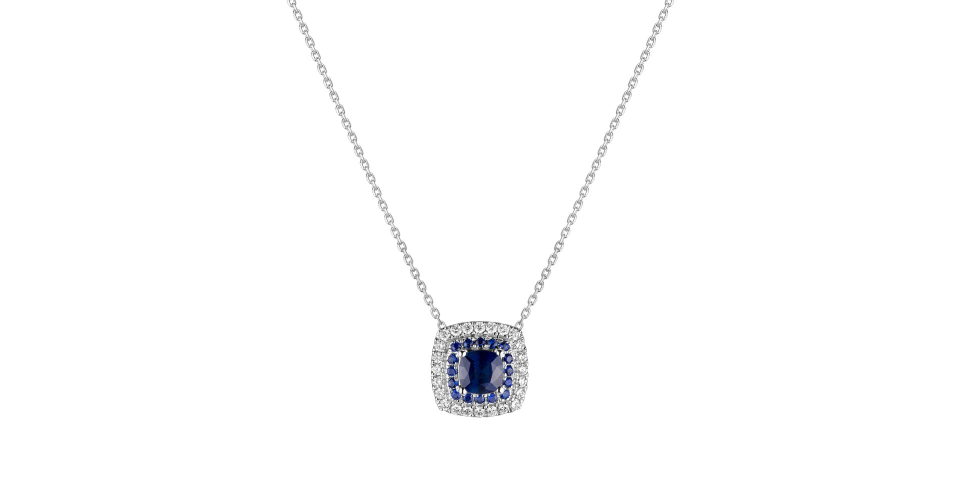Diamond necklace with Sapphire Sparkling Rise