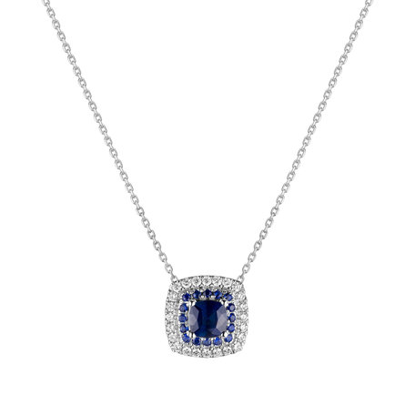 Diamond necklace with Sapphire Sparkling Rise
