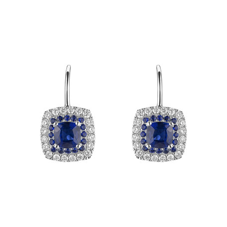 Diamond earrings with Sapphire Sparkling Rise