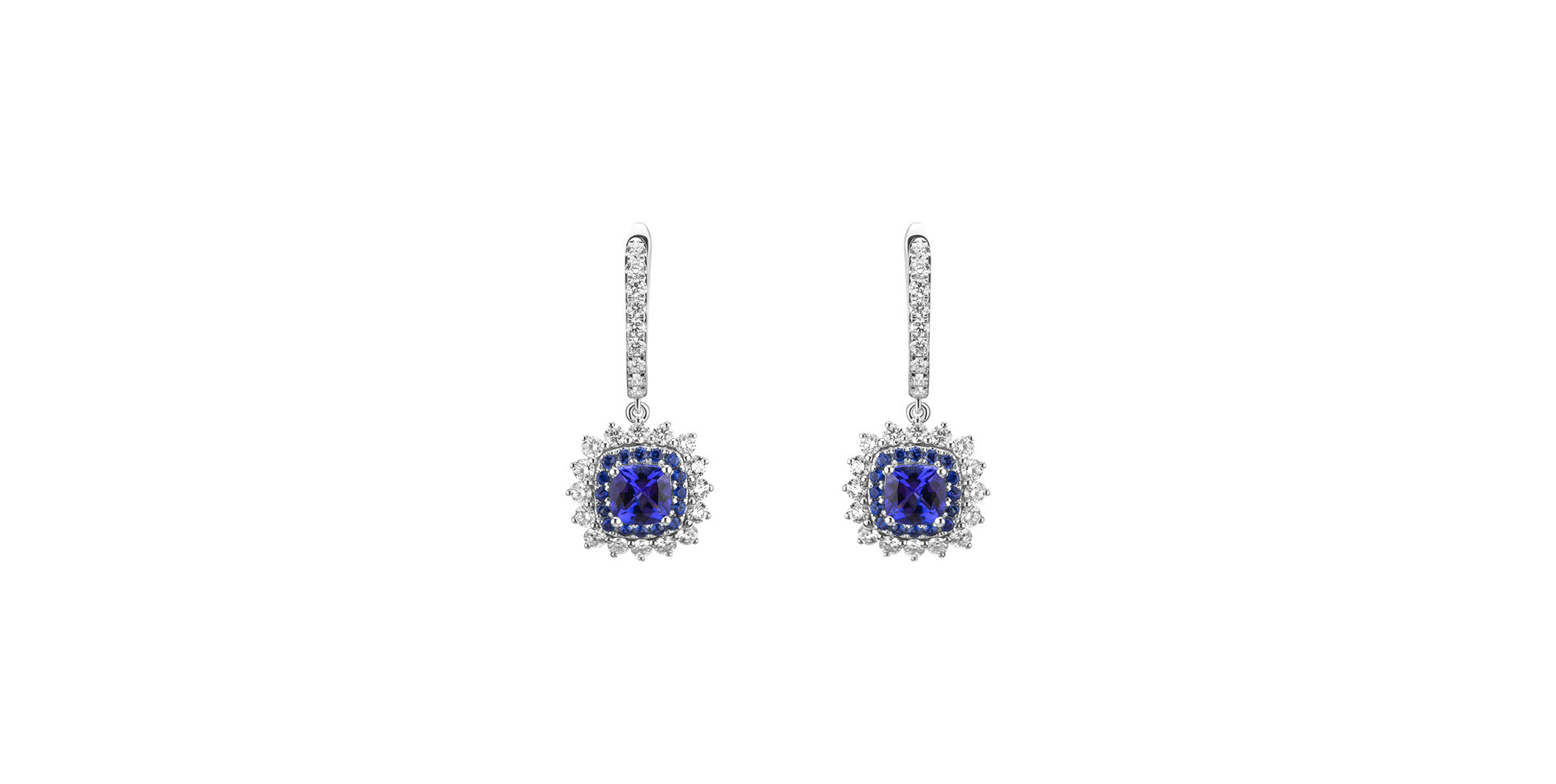 Diamond earrings with Tanzanite Radiant Shine