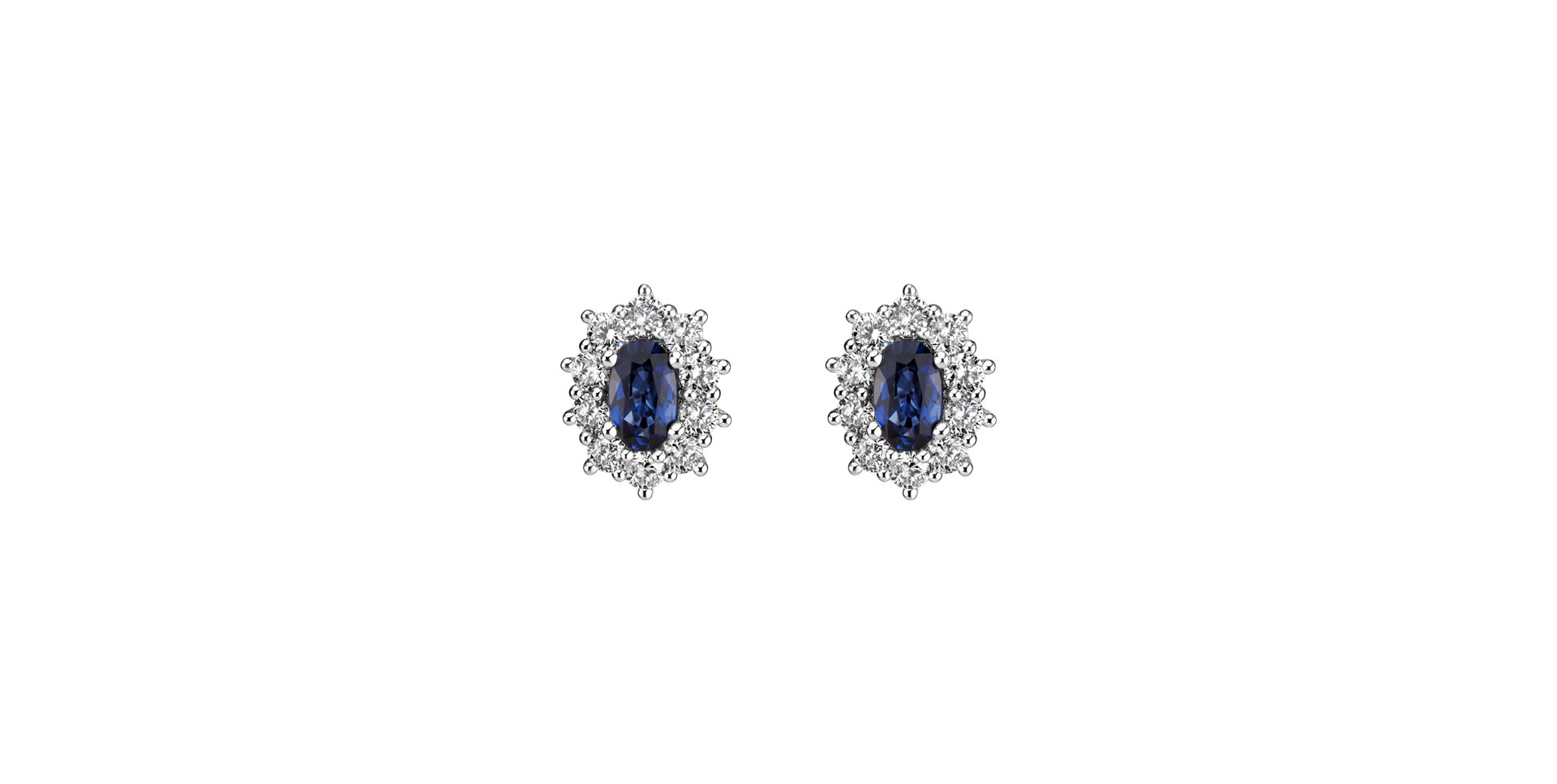 Diamond earrings with Sapphire Princess Joy