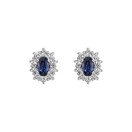 Diamond earrings with Sapphire Princess Joy