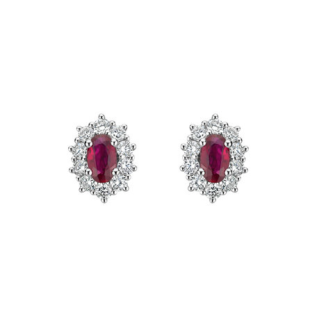 Diamond earrings with Ruby Princess Joy