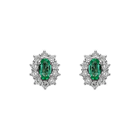 Diamond earrings with Emerald Princess Joy