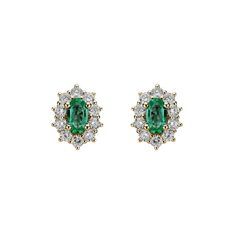 Diamond earrings with Emerald Princess Joy