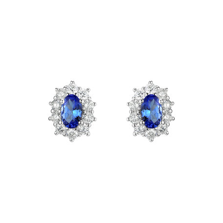 Diamond earrings with Tanzanite Princess Joy
