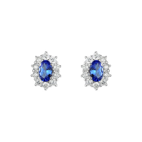 Diamond earrings with Tanzanite Princess Joy