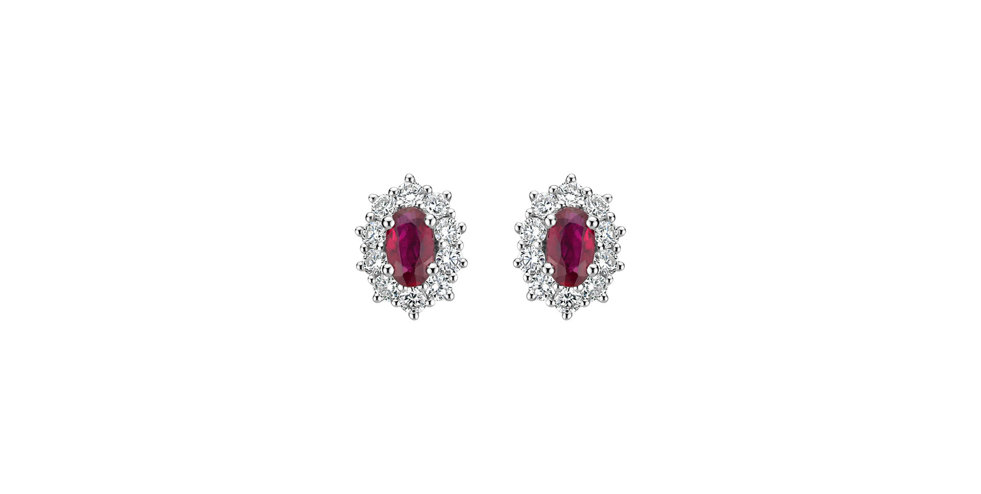 Diamond earrings with Ruby Princess