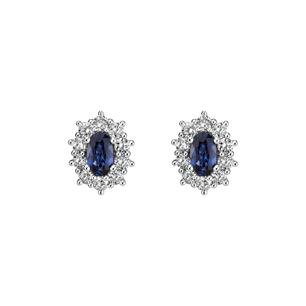 Diamond earrings with Sapphire Princess | ALO