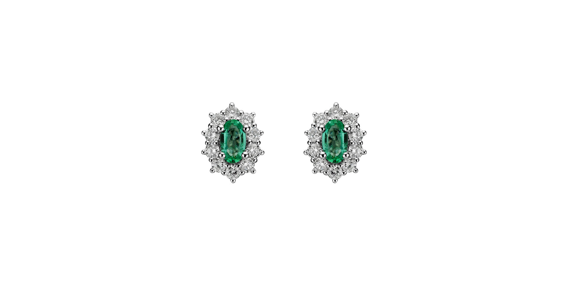 Diamond earrings with Emerald Princess