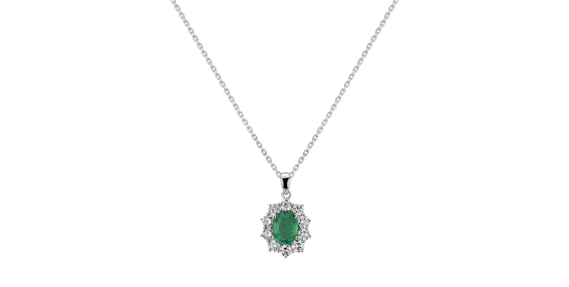 Diamond pendant with Emerald Goddess Elegance