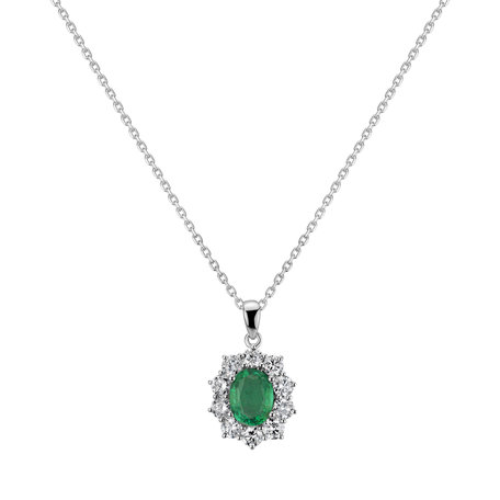 Diamond pendant with Emerald Goddess Elegance