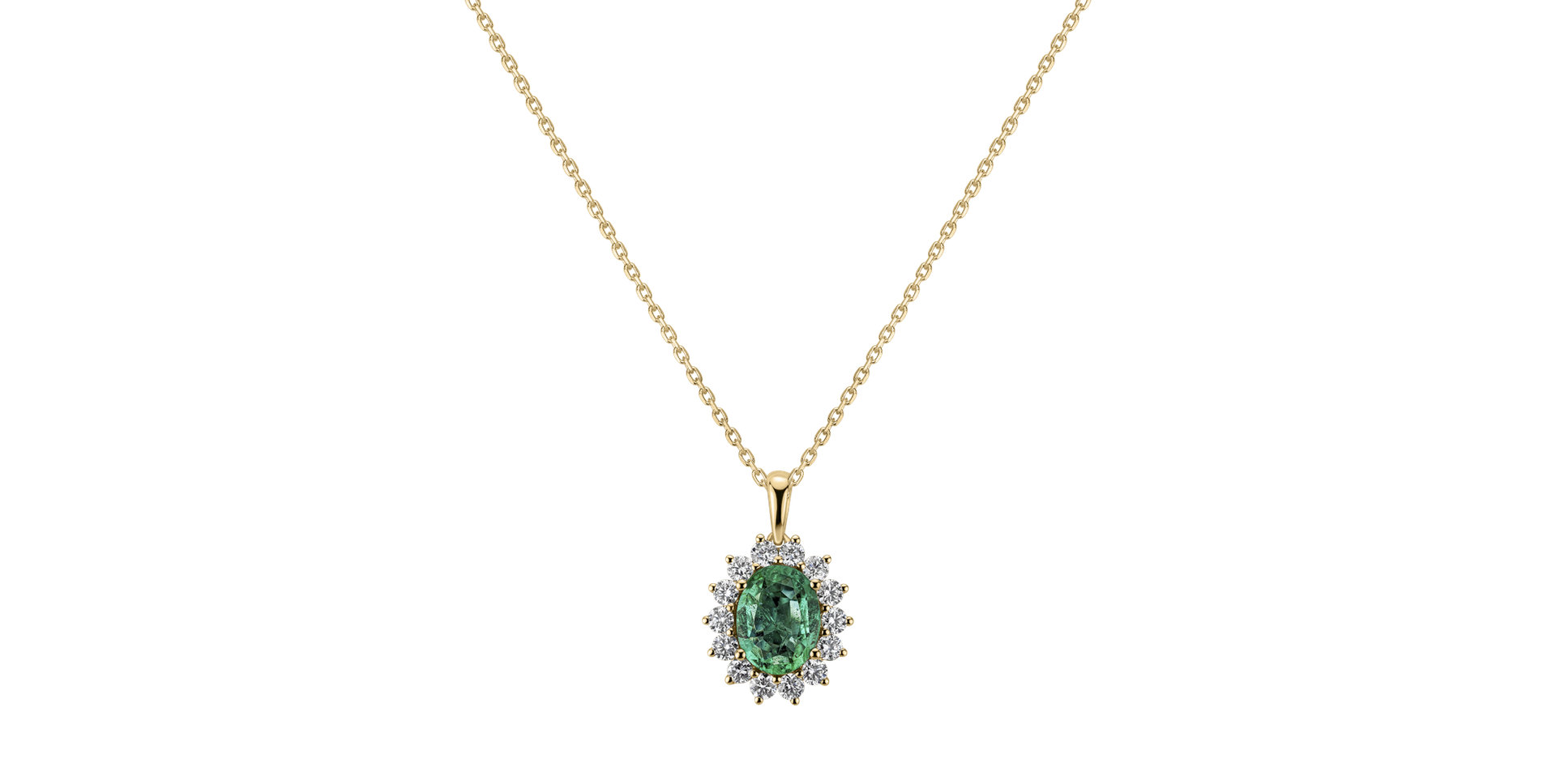 Diamond pendant with Emerald Goddess Elegance