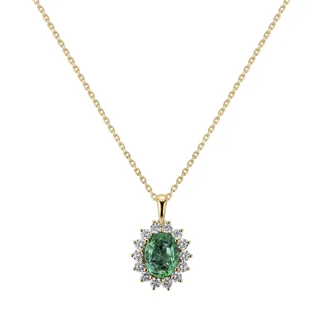 Diamond pendant with Emerald Goddess Elegance