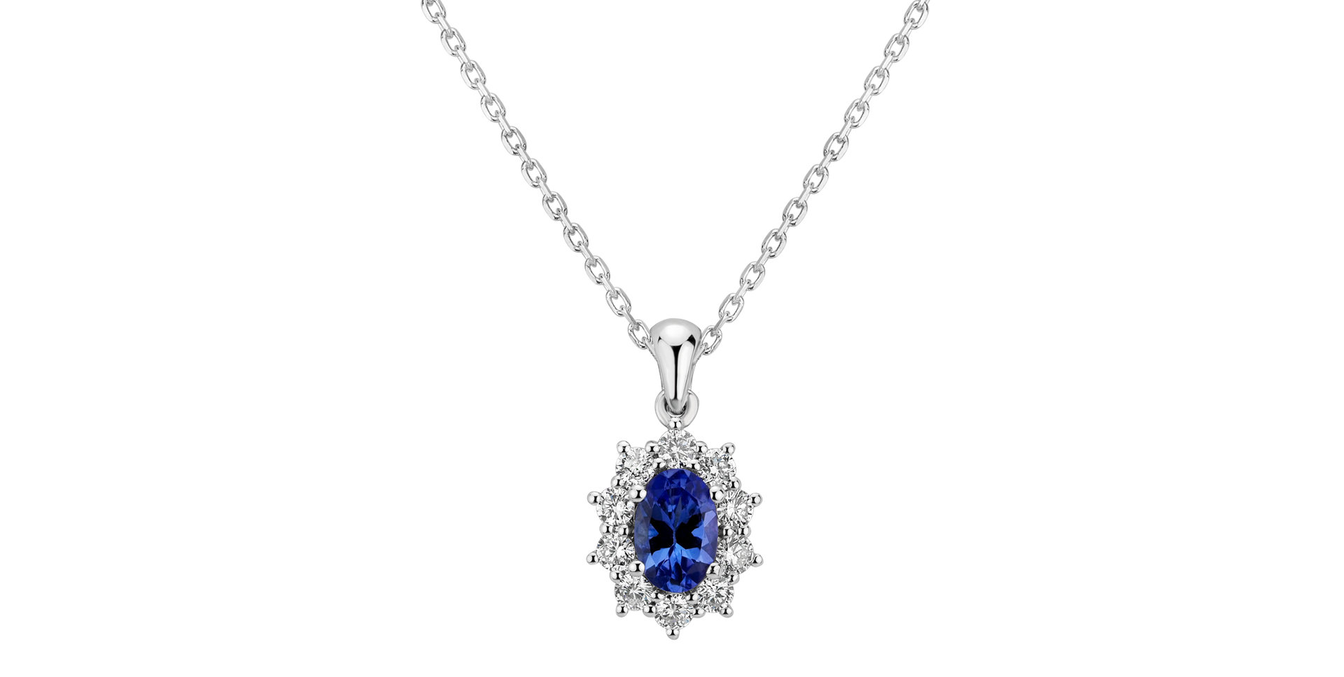 Diamond pendant with Tanzanite Princess
